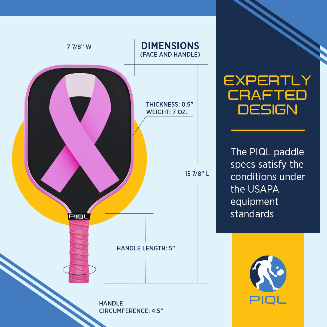 Beginner Pickleball Paddle Pink Ribbon
